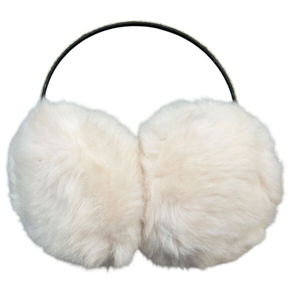 Girls Winter Warm Adjustable Faux Fur Soft Plush Earmuffs Ear Warmers - Beige - Picture 1 of 4